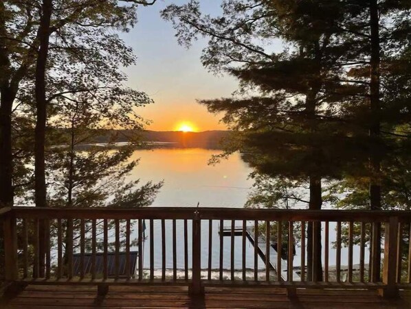 Nichols Lake Sunset from the deck.