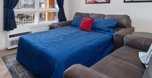 Comfortable sofa bed in the living room