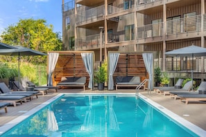 Enjoy 3 comfortable cabanas by the pool, on a first come first first basis