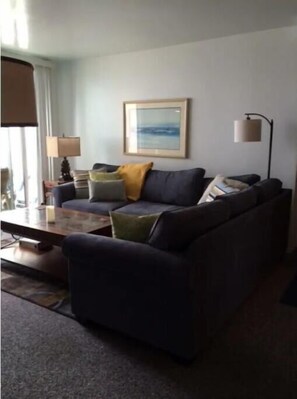 Living room with queen sofa sleeper