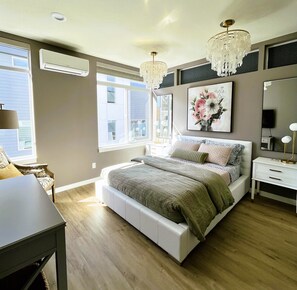 Sophisticated Primary Bedroom with award-winning Organic Latex hybrid mattress