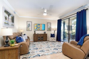 Open concept living room with power reclining sofa & chair.  Relaxing!!