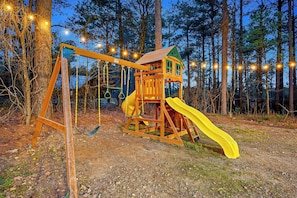 Loaded with so many fun things to do...like this outdoor playset!