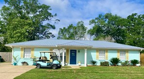 We rent out our golf cart to use to explore downtown & take to the beach.