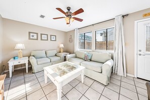 Living room with queen sofa bed