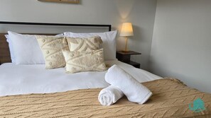 Queen bed in master bedroom