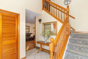 Entry: Bedrooms upstairs with optional air mattresses for downstairs sleeping