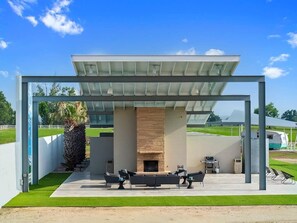 Pavilion with out door fireplace