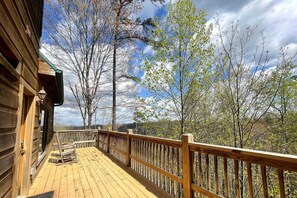 Plenty of deck space for the family to enjoy. Perfect for those who want to kick back and amongst the trees.