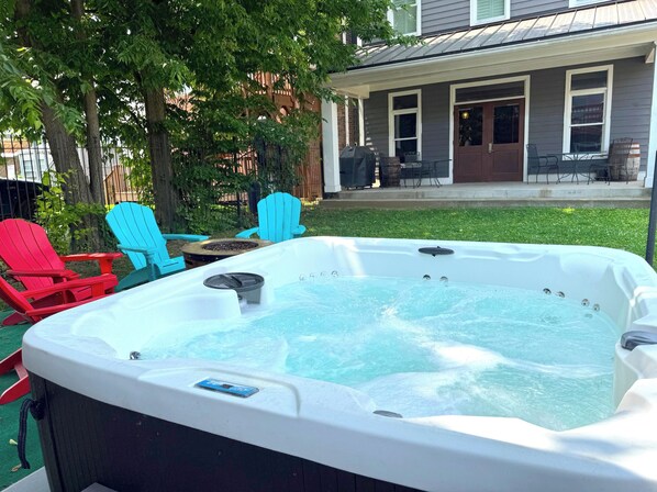 Private yard with Hot Tub