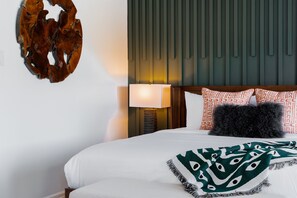 Spacious king bed for a relaxing night after a fun day