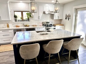 Upstairs new chef's kitchen with great space to entertain
