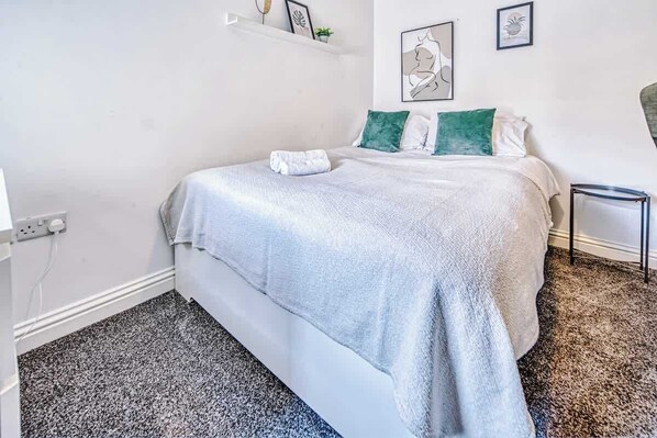 Well-equipped for comfort and convenience

New Double Bed | Desk and Chair | Wardrobe & Chest of Drawers