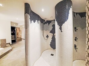 Flooring, Floor, Interior Design, Ceiling, Tile, Design, Hotel, Plumbing, Linens, Bathroom