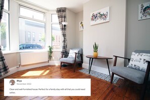 Stylish and light front room area with board games
