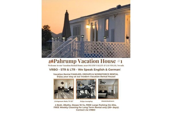Pahrump Vacation House nr Death Valley & Las Vegas, NV Sleeps 10-14, LG Parking