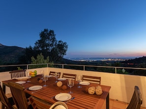 Sky, Table, Furniture, Water, Azure, Chair, Wood, Outdoor Furniture, Building, Outdoor Table
