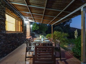 Plant, Property, Wood, Shade, Flowerpot, Interior Design, Porch, Cottage, Window, Outdoor Furniture