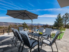 Table, Sky, Furniture, Property, Cloud, Plant, Building, Chair, Shade, Outdoor Table
