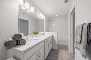 Master bathroom - Double sink and walk in shower
