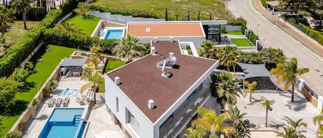 Zone Résidentielle, Recours, Design Urbain, Piscine, Biens, Hôtel, Vue Du Ciel, Aménagement Paysager, Villa