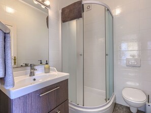Building, Mirror, Property, Plumbing Fixture, Tap, Sink, Purple, Bathroom, Blue