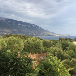 Panoramic views from our large covered balcony. Sunrise to sunset and moonrise 