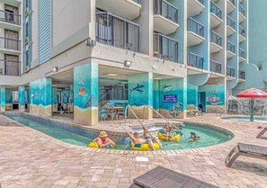 All guests will have access to both indoor and outdoor pools at the Compass Cove Pinnacle Tower, as well as the Schooner and Mariner buildings located adjacent to the pinnacle tower.