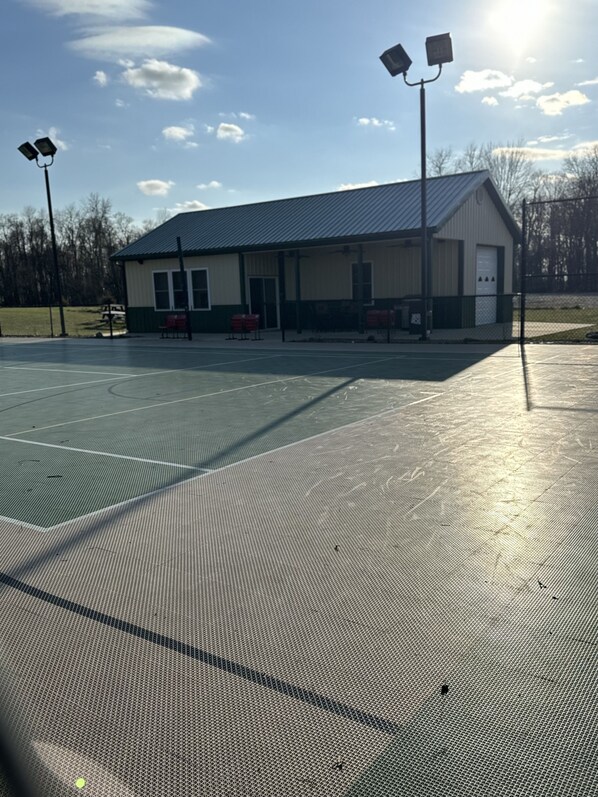 Sport court and building