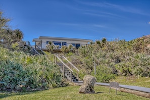 View from the beach of the house.
