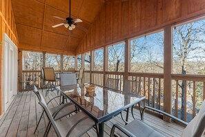 Soak in the Ozarks on the screened in back deck!