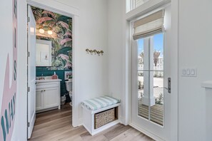 Foyer With Storage and Towel Hooks