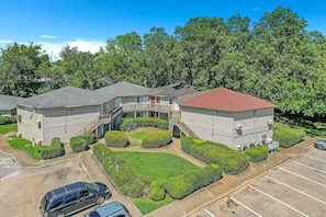 Aerial View Of A Well-Maintained Property With Convenient On-Site Parking