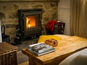 Sitting room with woodburner