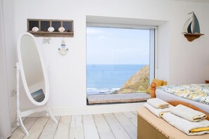 Freestanding full length mirror in the double bedroom