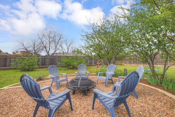 Gather around the firepit on a cool evening.