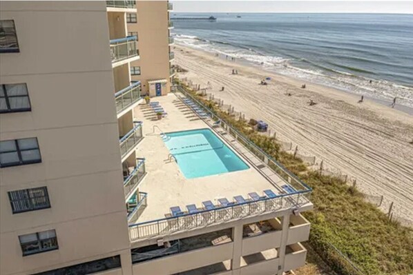 Welcome to The Oceans building, ocean front Cherry Grove Beach.
