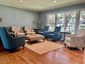 Living room with a view of the front yard.