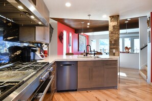 Sink, Dishwasher, and Stovetop in our Luxury Park City Vacation Rental