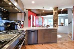 Sink, Dishwasher, and Stovetop in our Luxury Park City Vacation Rental
