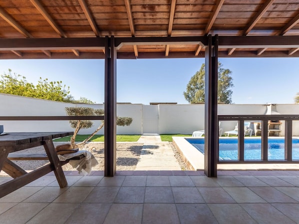 Flooring, Floor, Architecture, Shade, Composite Material, Door, Ceiling, Swimming Pool, Wood Stain, Tile
