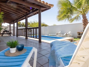 Furniture, Resort, Swimming Pool, Shade, Outdoor Furniture, Eco Hotel, Porch, Deck, Chair, Outdoor Structure