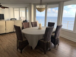 Dining area and ocean balcony