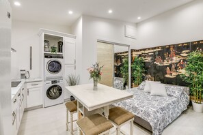 Dining Area | Single-Story Unit | In-Unit Laundry | Central Heating & A/C