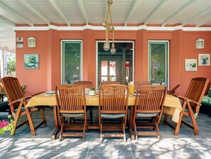 Table, Furniture, Plant, Chair, Window, Green, Wood, Orange, Outdoor Furniture, Porch