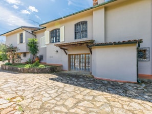 Wohngebiet, Estate, Hazienda, Design, Villa, Flagstone, Balkon, Hof, Zimmerpflanze