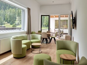 Furniture, Property, Green, Chair, Interior Design, Window, Living Room, Comfort, Wood, Building