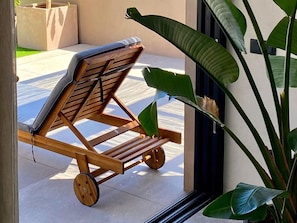 Sky, Property, Furniture, Table, Building, Water, Chair, Wood, Shade, Interior Design