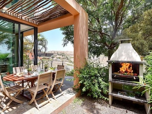 Plant, Property, Tree, Wood, Table, Chair, Shade, Interior Design, Outdoor Furniture, Porch