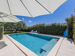 Water, Property, Sky, Plant, Swimming Pool, Blue, Azure, Umbrella, Building, Shade